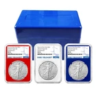 3pc Set - 2026 (W) $1 1-oz American Silver Eagle NGC MS70 ER Blue Label Red