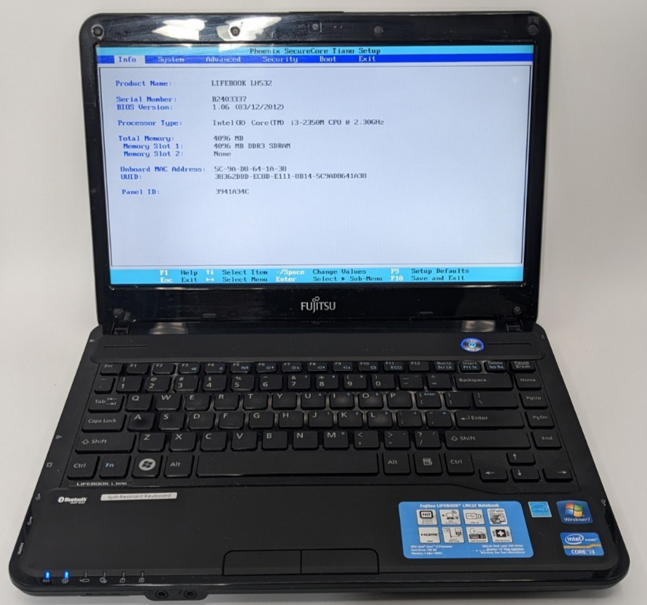 Fujitsu LifeBook LH532 Intel Core i3-2350M 4GB DDR3 NO HDD/OS | eBay