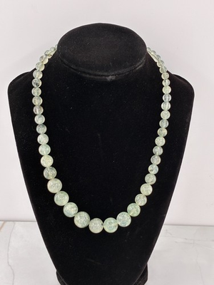 #ad Jay King DTR Green Rutilated Prehnite Beaded Necklace Sterling Silver HSN Box $71.24