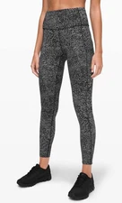 Lululemon Fast Free Tight II 25" Non-Reflective Polar Shift Ice Black Size 10