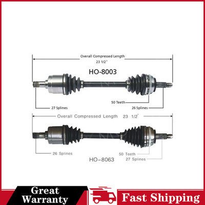 Fits 1990 1991 1992 1993 Acura Integra 2X Front TrakMotive CV Axle Shaft