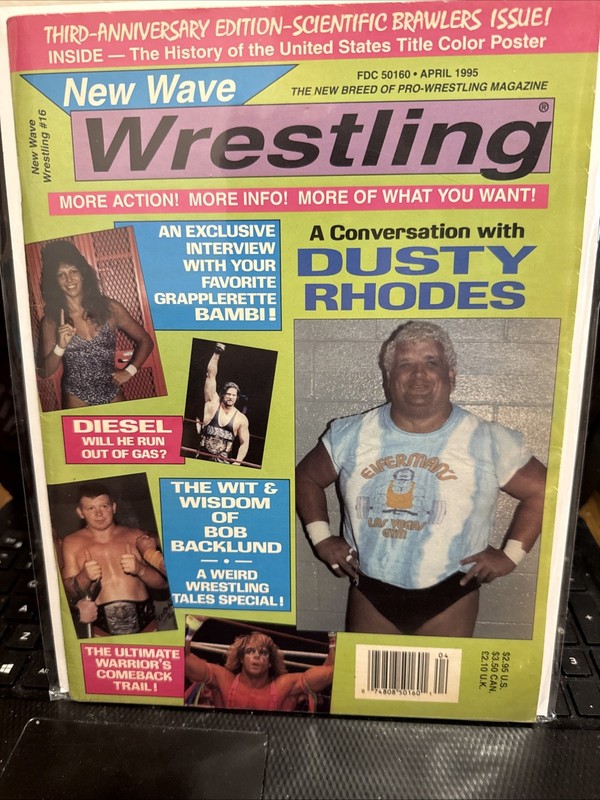 APRIL 1995 NEW WAVE WRESTLING MAGAZINE DUSTY RHODES DIESEL BOB BACKLUND WARRIOR