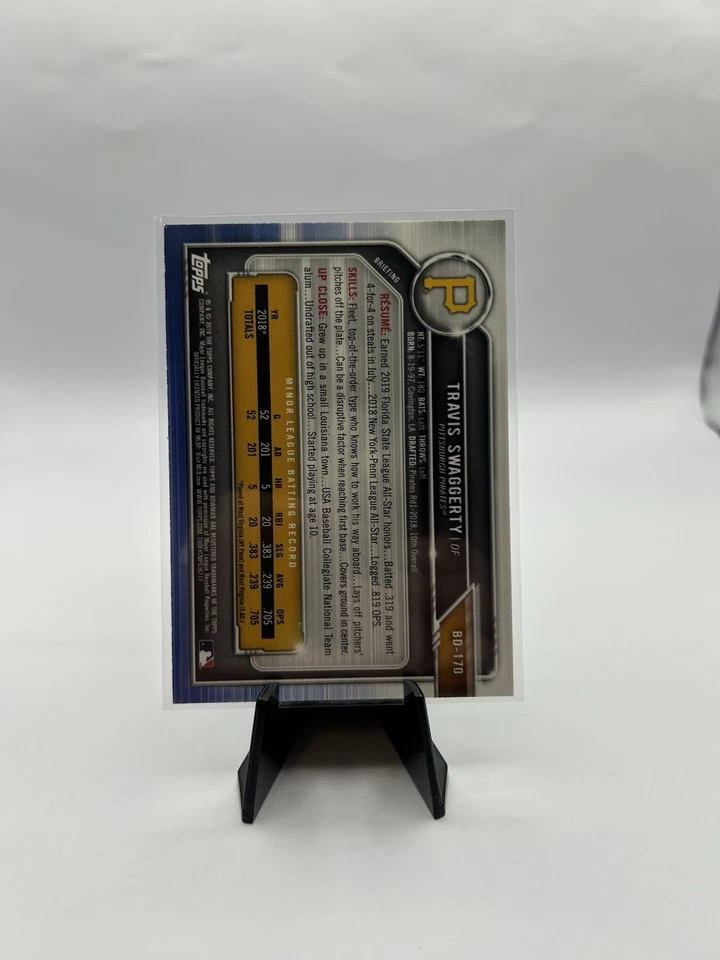 2019 Bowman Draft - Travis Swaggerty #BD-170 Green 31/99 (RC) - Image 2 of 2