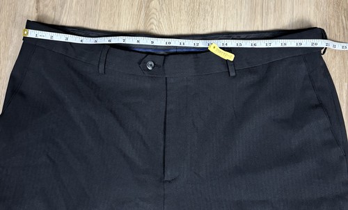 Croft And Barrow Men’s Classic Fit Size 42 X 30 Striped Black Dress Pants w cuff - Picture 9 of 22