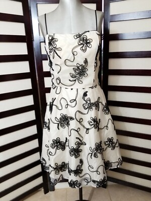 Masquerade Ivory and Black Chiffon Dress Spaghetti Strap Dress, size 13/14 | eBay Masquerade Ivory and Black Chiffon Dress Spaghetti Strap Dress, size 13/14 | eBay