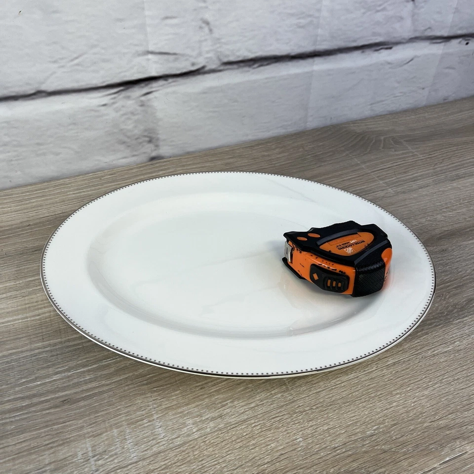 Mikasa Contessa Platinum CAW01 Bone China Silver & White 14.5" Oval Platter - Image 2 of 4