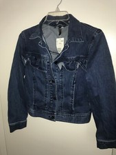 New Women's H & M Divided Blue Denim Ruffle Jacket Cotton / Elastane 8