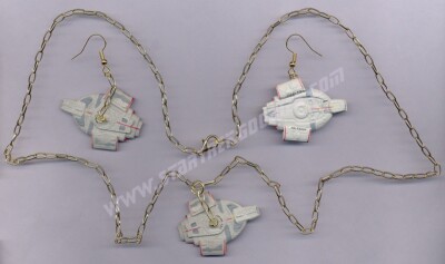 JEWELRY Star Trek: Deep Space Nine (DS9) U.S.S. Defiant NECKLACE & EARRINGS Set!