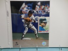 Baseball personalized Autographed Photo, Bucky Dent in action at 2nd base
