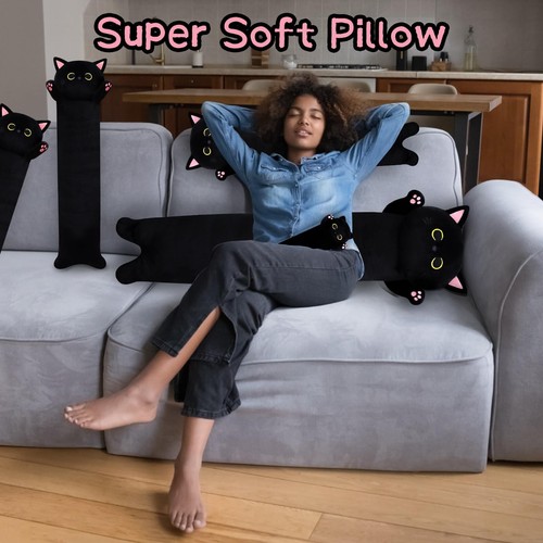 Long Cat Plush Pillow Black Cat Body Pillow, 40.5" Cute Black Cat Stuffed Ani... - Picture 4 of 5