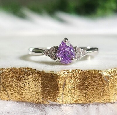 NWT Ryze Royal Purple Ice Cubic Zirconia .925 Sterling Silver Ring - Size 9.5