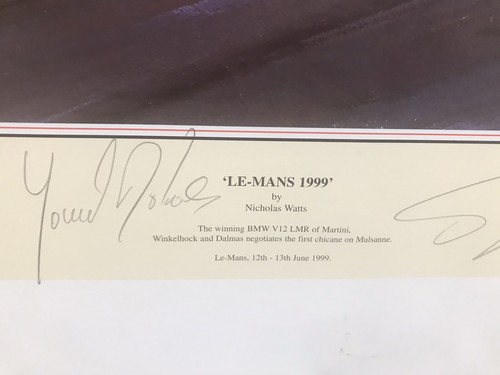 Le Man’s 1999 BMW V12 LMR The Winner By Nicholas Watts Signed/#14/500Car Poster - Imagen 4 de 5