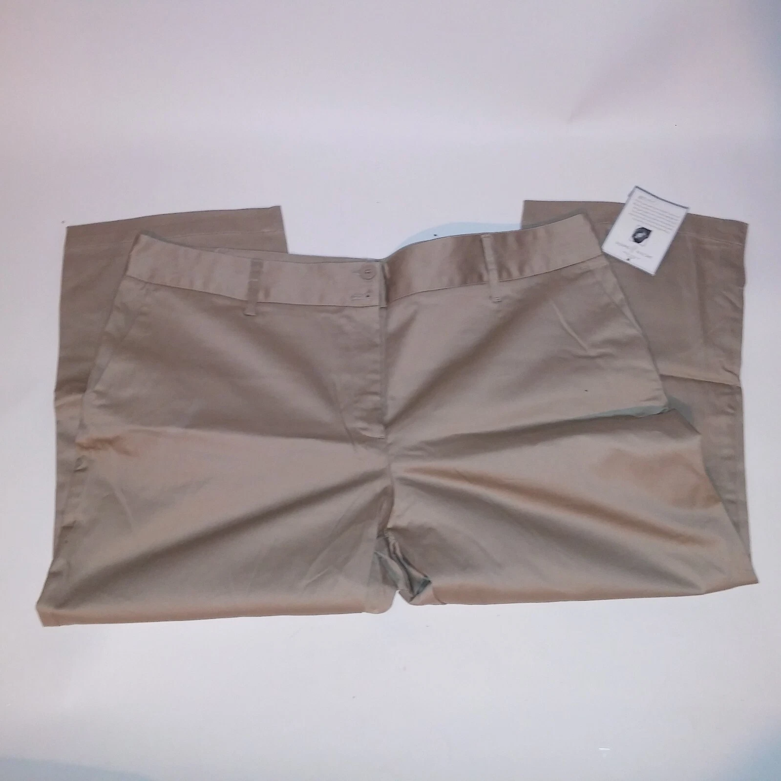 Jaclyn Smith Capri Pants Size 18 Berry Pink Solid Pockets Chino New