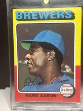 Hank Aaron Topps1975 MLB Card#660 ( Error Green Dots) On Picture 