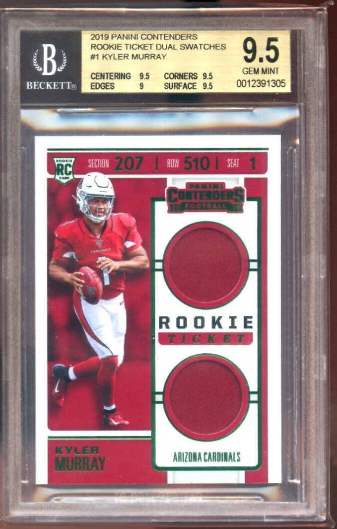 Kyler Murray Panini Contenders Rookie Ticket Dual Swatches #1 Base