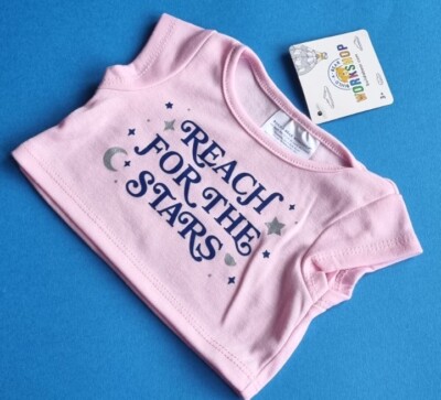 Build A Bear Reach For The Stars T-Shirt Kleidung Jungen Mädchen Outfit neu mit Etikett 