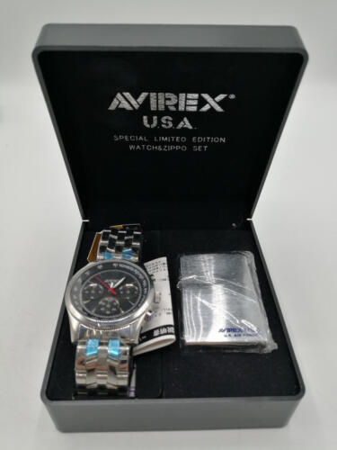 Avirex Avx-Mz3 Quartz Watch Lighter Set - Picture 1 of 11