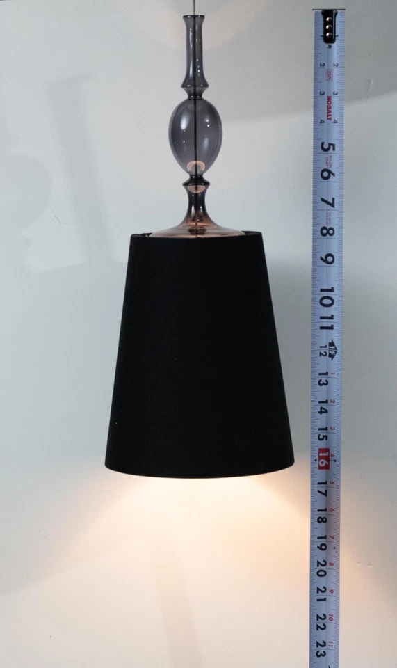 Tech Lighting Kiev Pendant, Black Fabric and Glass, Monorail, satin nickel - Image 4 of 4