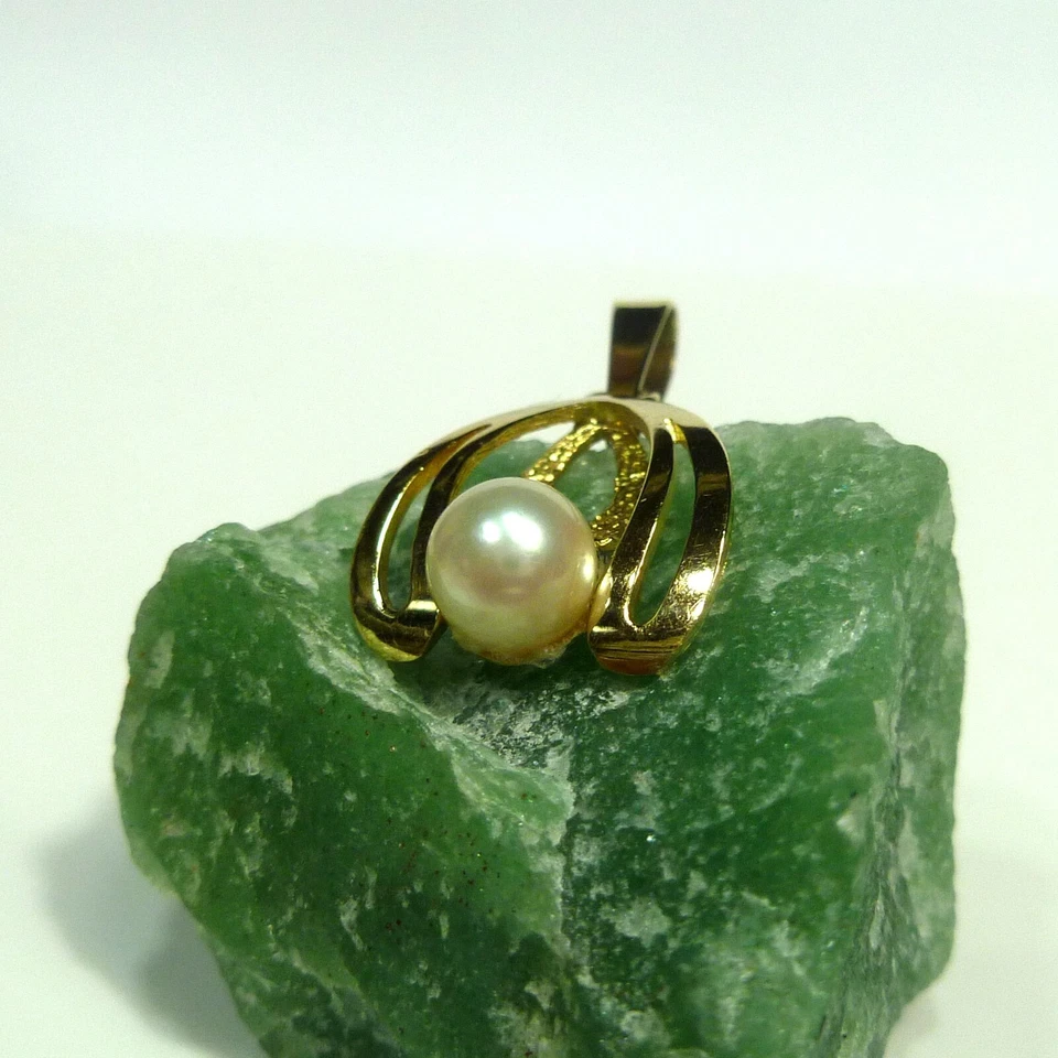 Pequeño Colgante de Oro 333/8 K. Oro Colgante con Perlas - Imagen 2 de 4