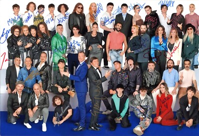 Sanremo 2023 Photo Autographed by Singers Signed Photo Proof Autograph