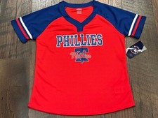 Philadelphia Phillies MLB Youth Girls Short Sleeve Jersey Shirt Large 10/12