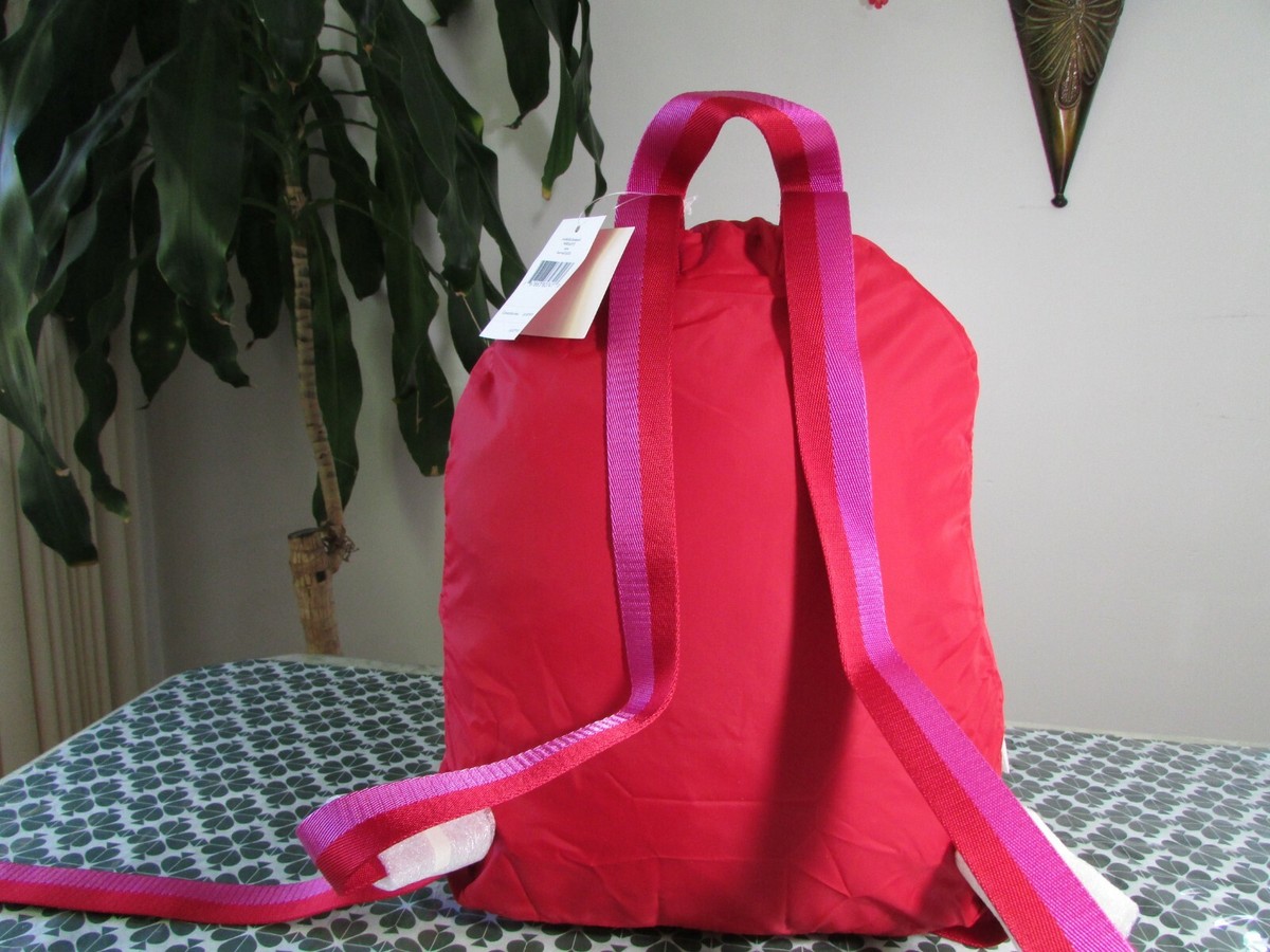 Kate Spade NY Arya Medium Nylon Backpack Hot Pink Gold Logo Lightweight Bag Vintage Early 2000s Kate Spade Pink & Black Nylon Backpack  main image 3