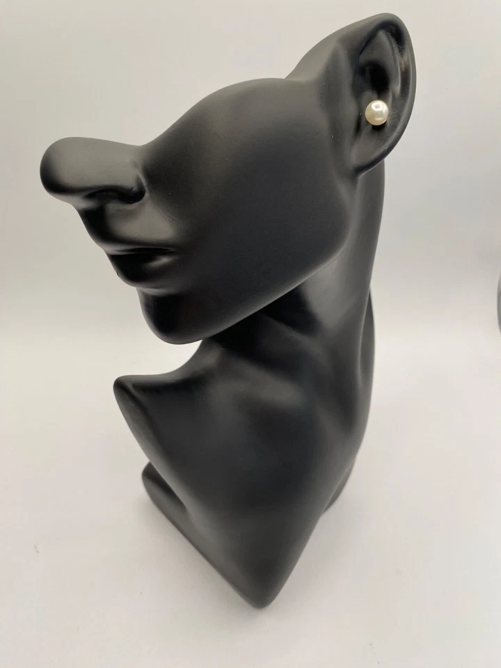 Tachuelas para mujer Anne Klein circonita cúbica y perlas en tono plateado nuevas con etiquetas (falta pendiente) Foto 2 de 4