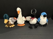 Gracie The Swan TY Beanie Baby 1996 PVC Pellets, Jake The Drake, Loosy, & Racket