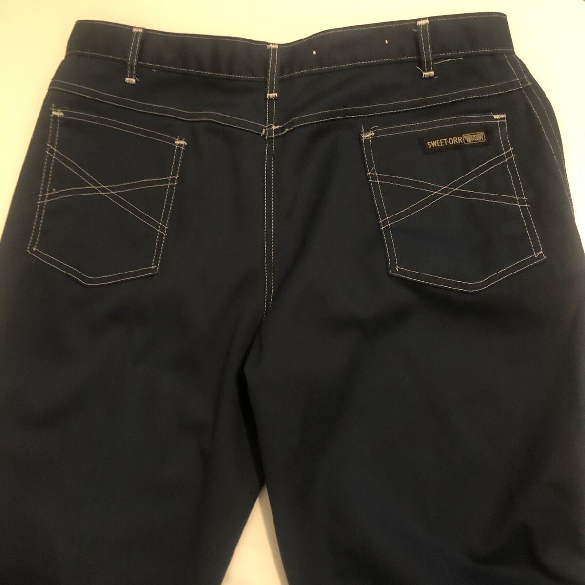 Vintage Sweet Orr Pants Dark Blue Light Stitching Mens 33 Vintage Sweet Orr Pants Dark Blue Light Stitching Mens 33