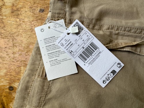 BRAND NEW MANGO PARACHUTE TROUSERS FIT WAIST 38" LEG 26" CHINO LOOSE M MNG UK 14 - Picture 6 of 11