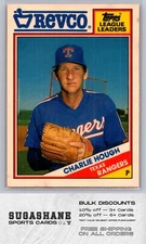 1988 Topps Revco League Leaders 32 Charlie Hough   Texas Rangers  Baseball Card