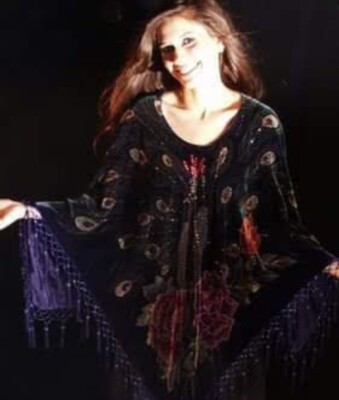 DEEP PURPLE ARTDECO STEVIE NICKS STYLE VELVET MUCHA GYPSY BOHO DELUXE PONCHO 