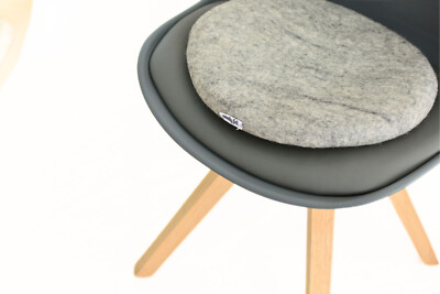 Natural Gray Wool Chair pad (35 cm)| Eco-friendly Handmade Chair Cushion Comfort
