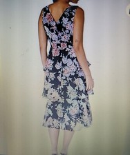 NINE WEST Women's V-Neck Tier Midi Dress. Size 14 New with Tags