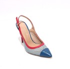 Isabelle 135b Multi-Color Leather Pointy Heel Slingbacks Pumps 36.5 / US 6.5