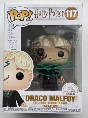 Draco Malfoy Funko Pop # 117 signiert von Tom Felton mit Harry Potter Narbe, JSA - Bild 2 von 7