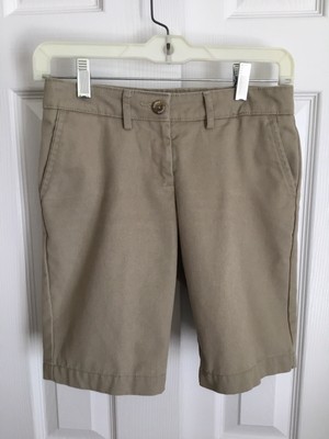 Girl Youth Khaki Cotton Blend Flat 