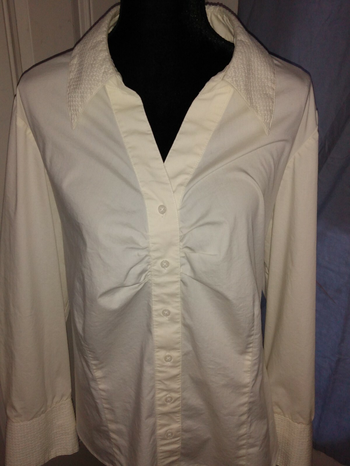 Lane bryant  Eggshell Button Down 22/24 Blouse pi… - image 1