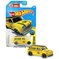Year 2015 HW City Works 1:64 Scale Die Cast Car #10 - Yellow '67 AUSTIN MINI VAN