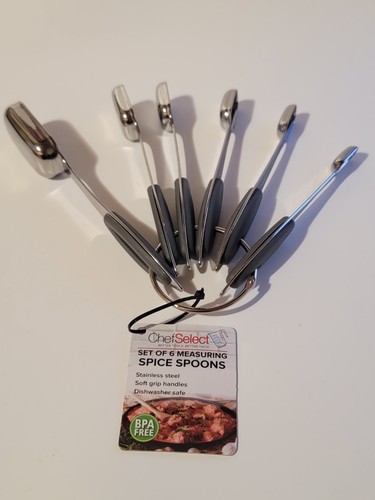 Chef Select Six (6) Piece Measuring Spice Spoons Stainless Steel.. New - Picture 9 of 9