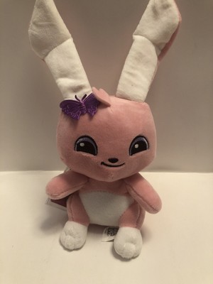 ANIMAL JAM PLUSH SOFT CUDDLY FUZZY PINK BUNNY W/TAG ONLINE CODE 10” A24