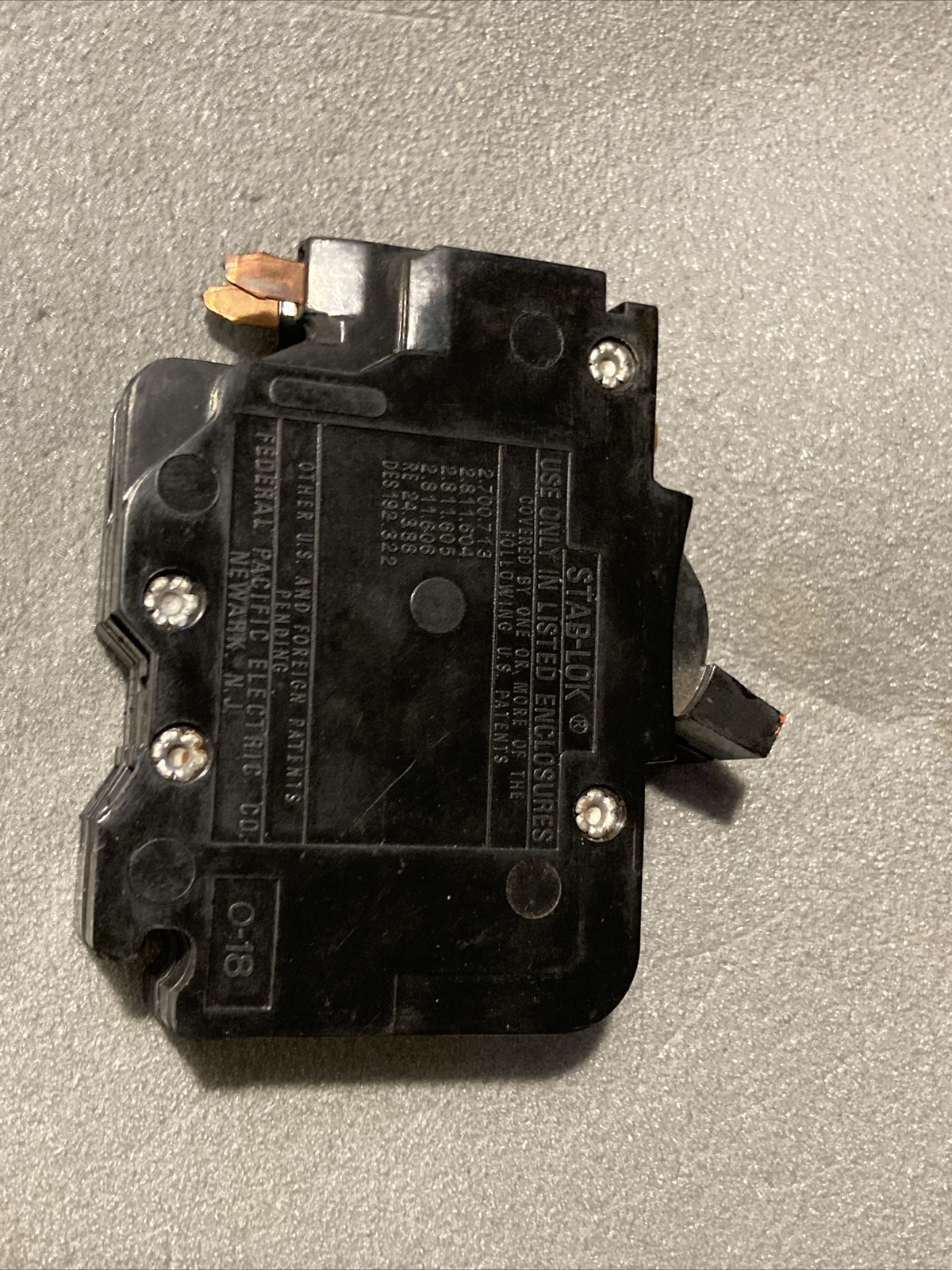 Federal Pacific  Breaker  NC215 , FPE Slim , 2 Pole  15 Amp , 240V,  Red Handle