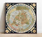 1587 Flat Earth Map of the World Gift Urbano Monte Wall Art Poster Globe Model