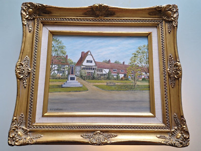 Modernes Ölgemälde, Cottages, Headcorn, Kent gerahmt, H33xB38cm