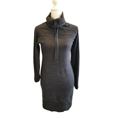 Prana Womens Athleisure Sweater Dress Turtleneck Dark Gray Size XS X-small