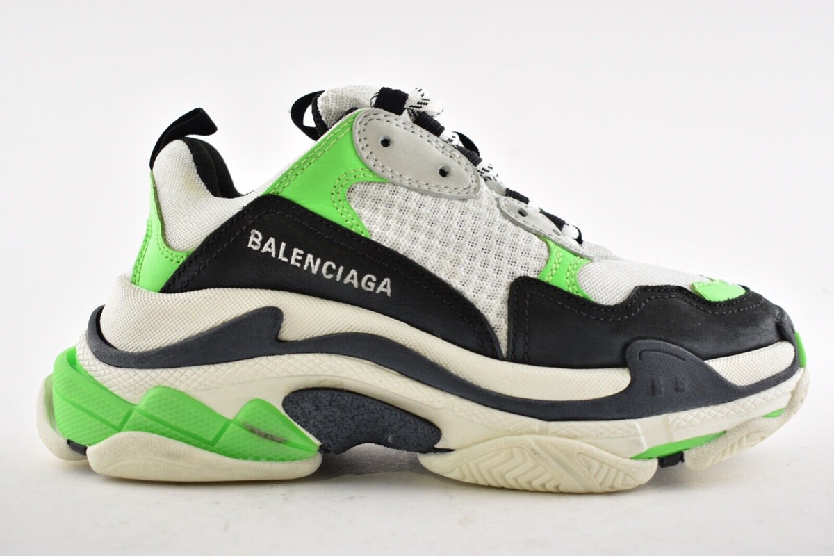 Balenciaga Triple S Sneaker Women Black Green White Platform Flat