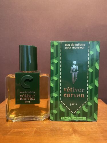 Vintage CARVEN EAU DE VETIVER POUR MONSIEUR 3.3 FL. OZ / 100 ml EDT SPLASH NIB