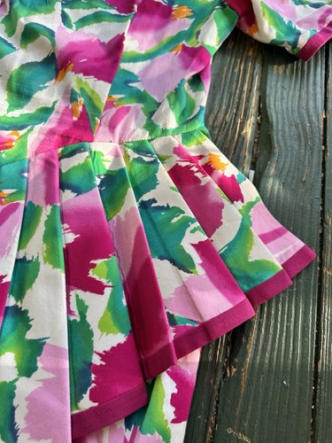 Ann Tobias 80er Kleid Blumenmuster Puffärmel Schulterpolster Stufenrock klassisch - Bild 10 von 17