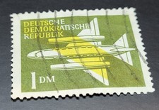 Seltene gest. Flugpost DDR-Briefmarke (Wz 2 liegend), typ. Auktionswert 1200 Eur