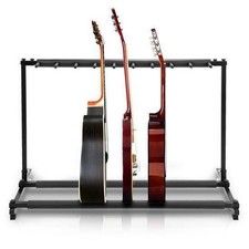 Pyle 9-Space Foldable Guitar Rack Stand - Multi-Instrument Floorstand - Black